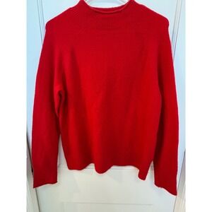 J.Crew Red Merino Wool Alpaca Blend‎ Mock Neck Raglan Sweater Small